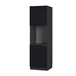Vicco Mobile per forno da incasso Nero a righe 60 cm aperto