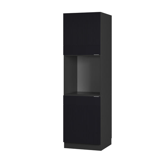 Vicco Mobile per forno da incasso Nero a righe 60 cm aperto