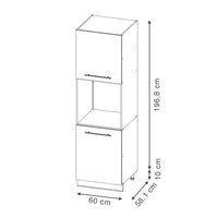 Vicco Mobile per forno da incasso Nero a righe 60 cm aperto