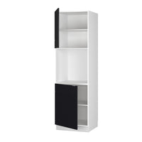 Vicco Mobile per forno da incasso Nero a righe 60 cm con ripiano aperto