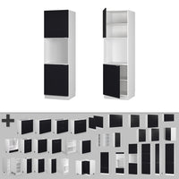 Vicco Mobile per forno da incasso Nero a righe 60 cm con ripiano aperto