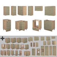 Vicco Cucina angolare completa Pannello in rovere/rovere goldkraft 160 x 190 cm , PL Rovere