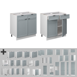 Vicco Mobiletto base per cucina Blu-grigio chiaro 80 cm senza piano di lavoro