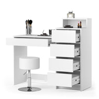 Vicco FORNITURA: Tavolino da toilette Bianco 110.5 cm con sgabello