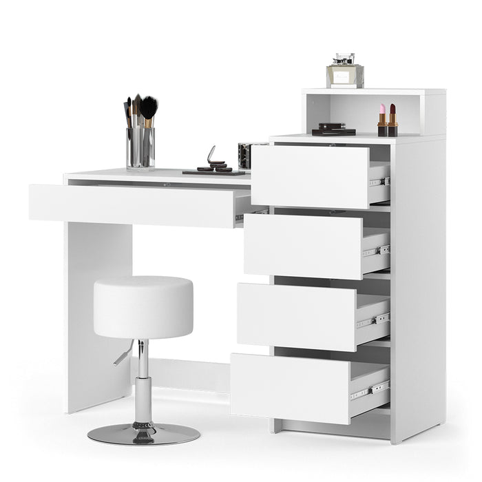 Vicco FORNITURA: Tavolino da toilette Bianco 110.5 cm con sgabello