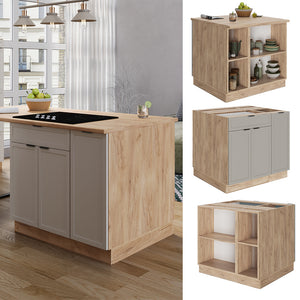 Vicco Isola cucina GrigioBeige 90 cm con cassetto, senza piano di lavoro