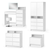 Vicco Armadio Bianco 98.6 x 200 cm con cassetti