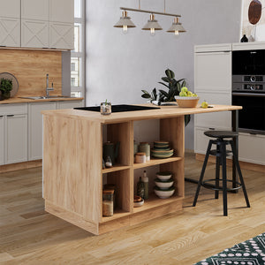 Vicco Isola cucina GrigioBeige 90 cm con cassetto, senza piano di lavoro