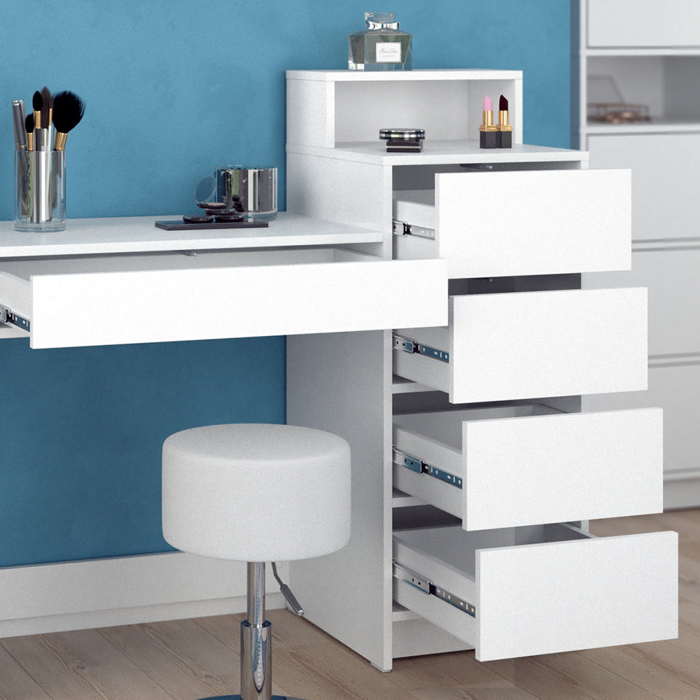 Vicco FORNITURA: Tavolino da toilette Bianco 110.5 cm con sgabello