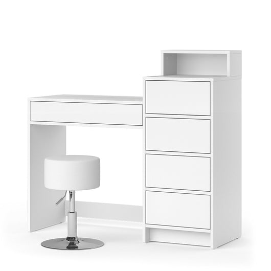 Vicco FORNITURA: Tavolino da toilette Bianco 110.5 cm con sgabello