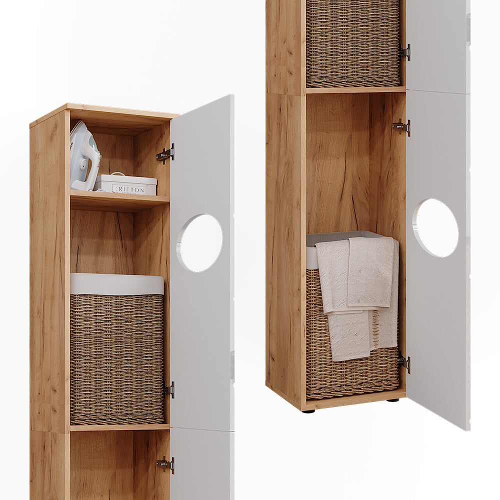 Vicco Mobiletto Rovere Goldkraft/bianco lucido 37.2 x 192 cm