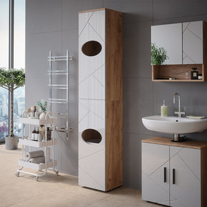 Vicco Mobiletto Rovere Goldkraft/bianco lucido 37.2 x 192 cm