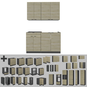 Vicco Cucina completa Pannello in rovere/antracite 140 cm , PL Antracite