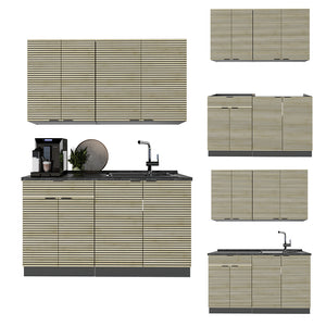 Vicco Cucina completa Pannello in rovere/antracite 140 cm , PL Rovere