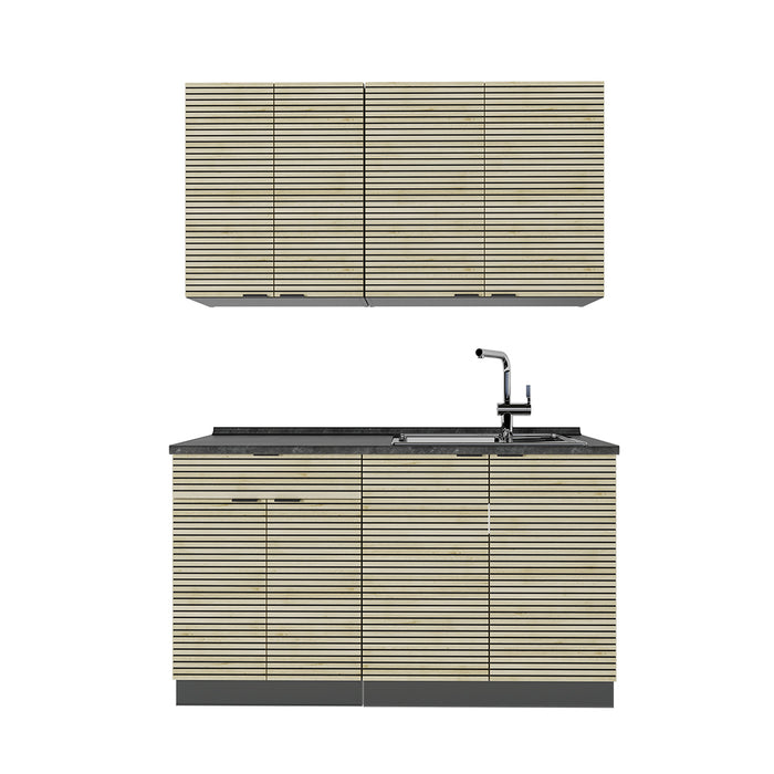 Vicco Cucina completa Pannello in rovere/antracite 140 cm , PL Antracite