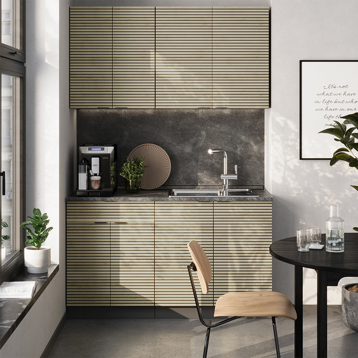 Vicco Cucina completa Pannello in rovere/antracite 140 cm senza piano di lavoro