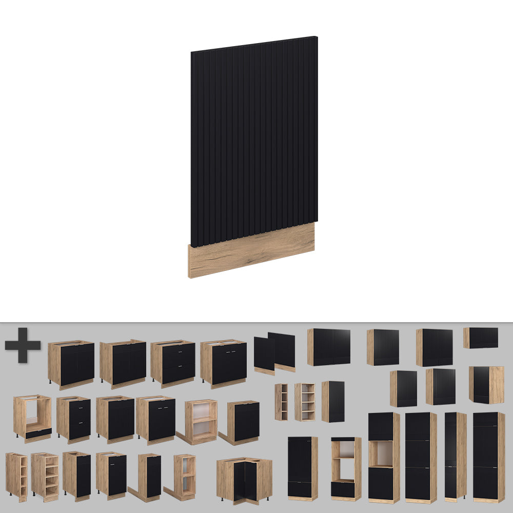 Vicco Pannello frontale Nero a righe 45 cm senza piano di lavoro