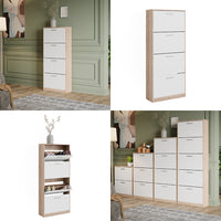 Vicco Scarpiera Sonoma/Bianco 59 x 137 cm con 4 scomparti