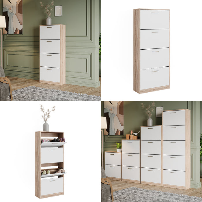 Vicco Scarpiera Sonoma/Bianco 59 x 137 cm con 4 scomparti