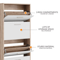 Vicco Scarpiera Sonoma/Bianco 59 x 137 cm con 4 scomparti