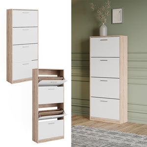 Vicco Scarpiera Sonoma/Bianco 59 x 137 cm con 4 scomparti