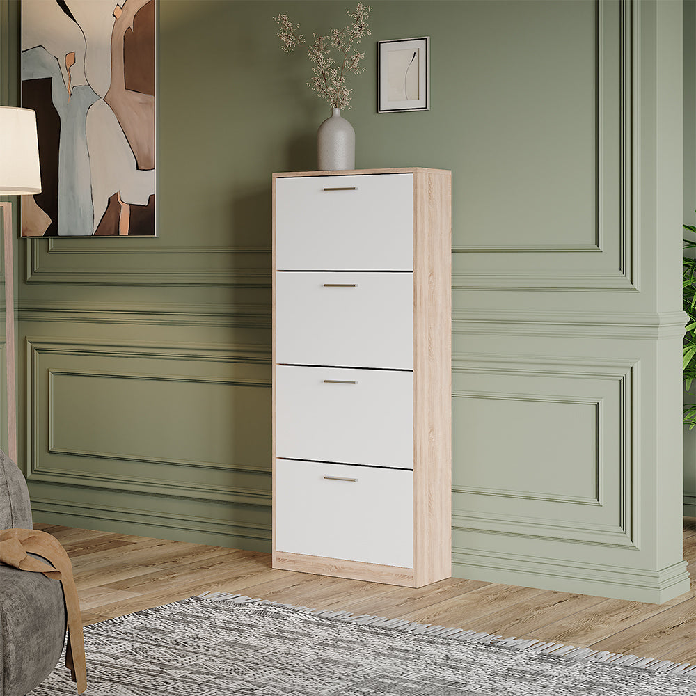 Vicco Scarpiera Sonoma/Bianco 59 x 137 cm con 4 scomparti