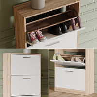 Vicco Scarpiera Sonoma/Bianco 59 x 137 cm con 4 scomparti