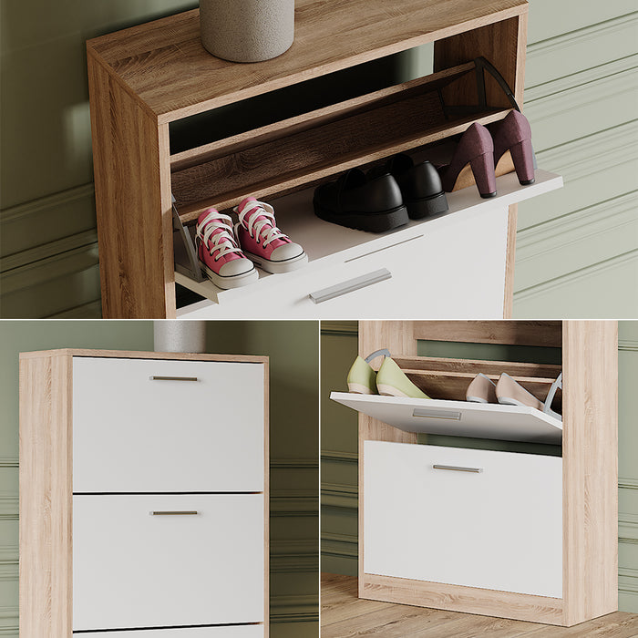 Vicco Scarpiera Sonoma/Bianco 59 x 137 cm con 4 scomparti