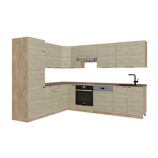 Vicco Cucina angolare completa Pannello in rovere/rovere goldkraft 227 x 287 cm , PL Rovere
