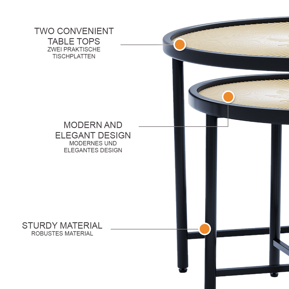 Vicco Set di tavolini Legno 62 x 62 cm 2 parti