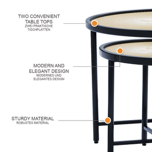 Vicco Set di tavolini Legno 62 x 62 cm 2 parti