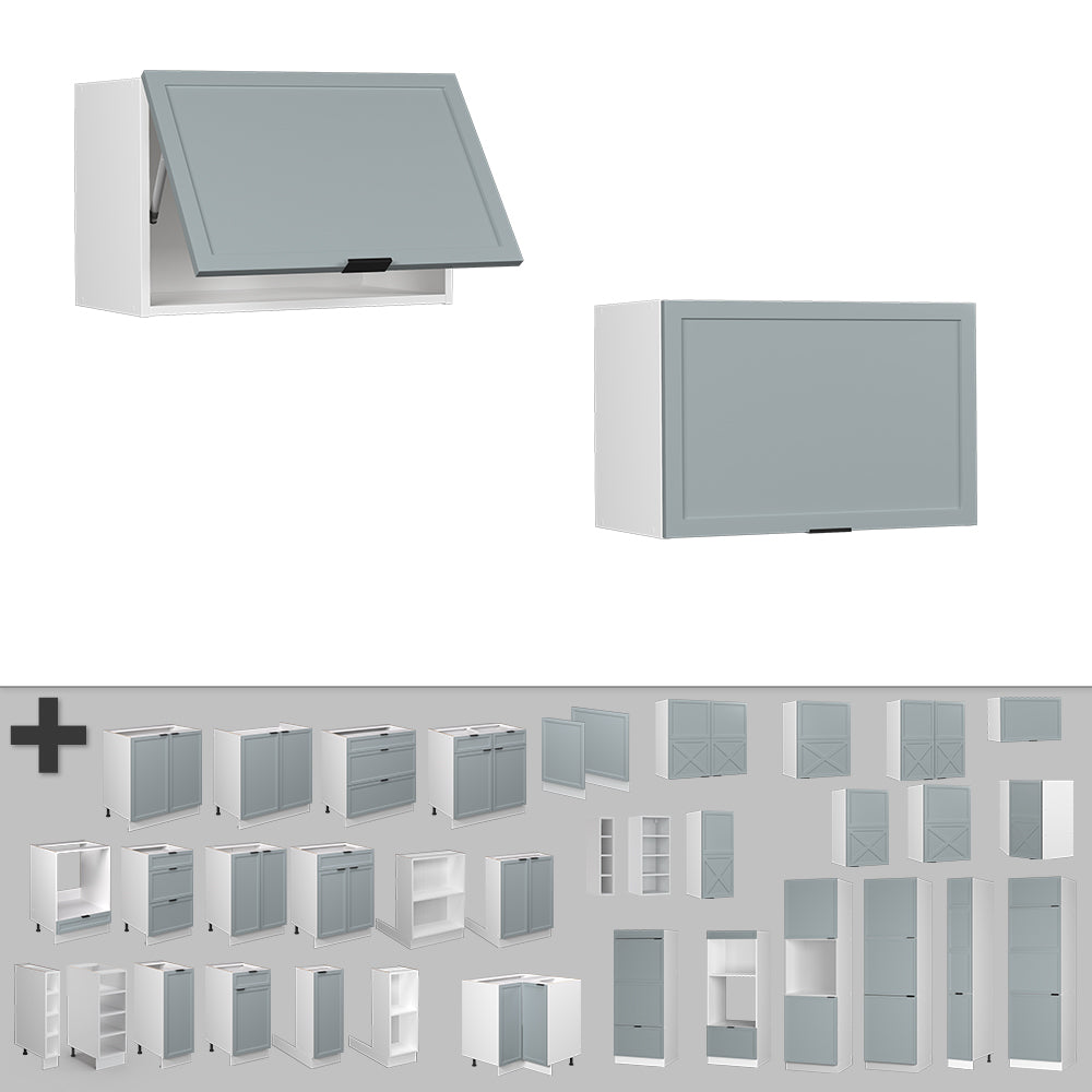 Vicco Pensile da cucina Blu-grigio chiaro 60 cm Piatto