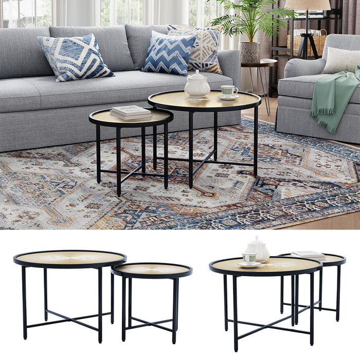 Vicco Set di tavolini Legno 62 x 62 cm 2 parti