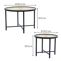 Vicco Set di tavolini Legno 62 x 62 cm 2 parti