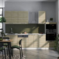 Vicco Cucina componibile Pannello di quercia/bianco 300 cm con armadio alto, PL Marmo