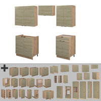 Vicco Cucina componibile Pannello in rovere/rovere goldkraft 200 cm , PL Antracite