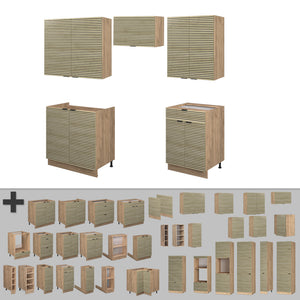 Vicco Cucina componibile Pannello in rovere/rovere goldkraft 200 cm , PL Rovere