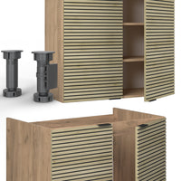 Vicco Cucina componibile Pannello in rovere/rovere goldkraft 200 cm , PL Marmo