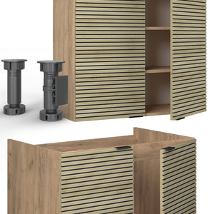 Vicco Cucina componibile Pannello in rovere/rovere goldkraft 200 cm , PL Marmo