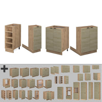 Vicco Isola cucina Pannello in quercia 90 cm senza piano di lavoro