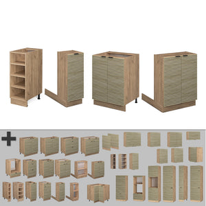 Vicco Isola cucina Pannello in quercia 90 cm senza piano di lavoro