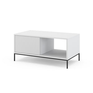 Vicco Tavolino da caffè Bianco 90 x 50 cm con un cassetto