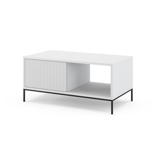 Vicco Tavolino da caffè Bianco 90 x 50 cm con un cassetto