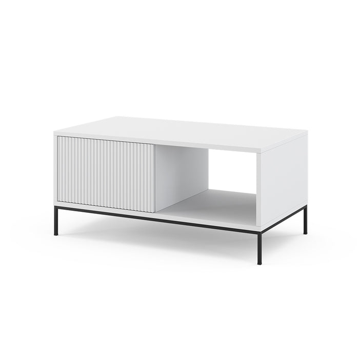 Vicco Tavolino da caffè Bianco 90 x 50 cm con un cassetto