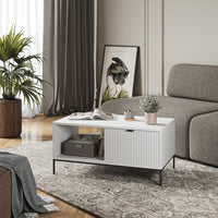 Vicco Tavolino da caffè Bianco 90 x 50 cm con un cassetto