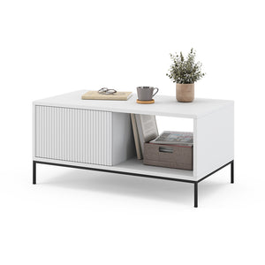 Vicco Tavolino da caffè Bianco 90 x 50 cm con un cassetto