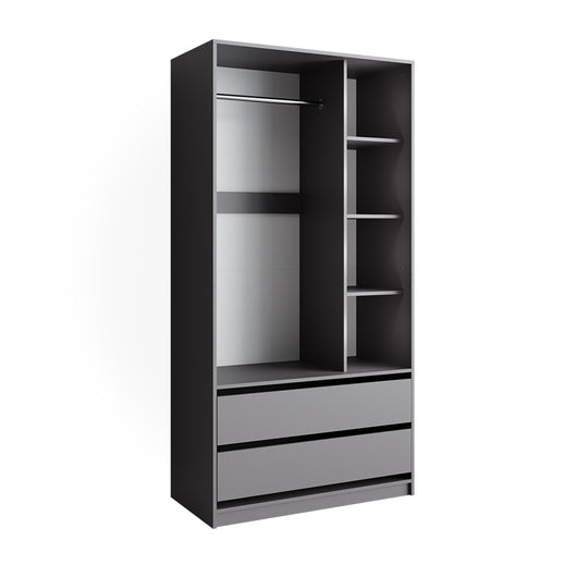 Vicco Armadio Antracite 100 x 200 cm con 2 cassetti