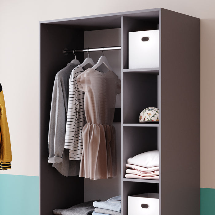 Vicco Armadio Antracite 100 x 200 cm con 2 cassetti