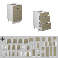 Vicco Mobiletto base per cucina Pannello in quercia 50 cm , PL Antracite