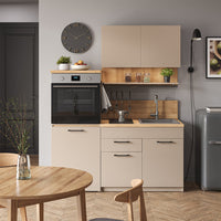 Vicco Cucina monoblocco Grigio 160 cm con tavolo allungabile